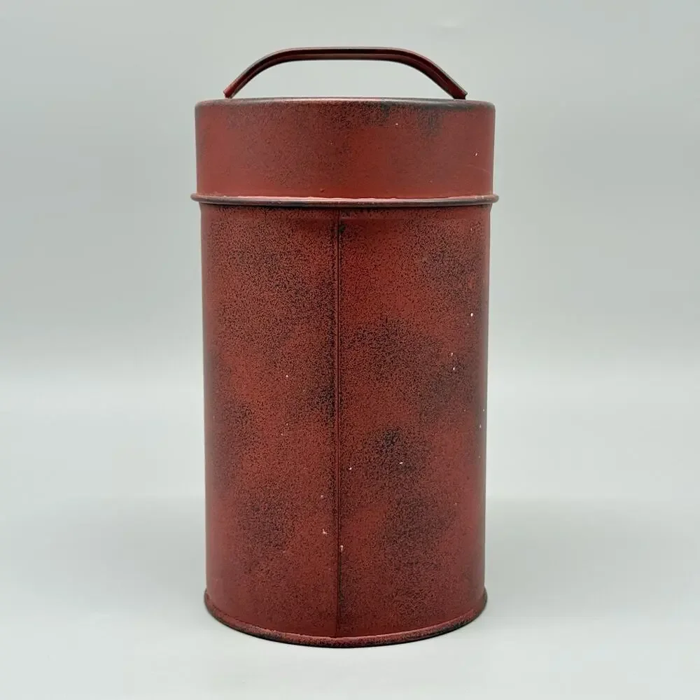 Santa Claus Cookie Company Rustic Tin Canister Holiday Seasonal Kitchen Decor 7”